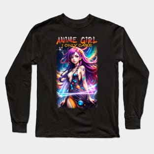 Anime Girl I Only Care 02 Long Sleeve T-Shirt